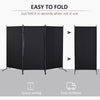 6' 3 Panel Room Divider, Double Hinged Folding Wall Divider, Indoor Privacy Screen for Home Office, Black