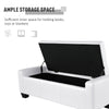 50.5" Faux Leather Rectangular Tufted Storage Ottoman Bench for Living Room, Entryway, or Bedroom, White