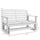 Patio Glider Bench w/ HDPE Slatted Double Rocking Chair, White