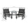 Outdoor Glider Chairs with Coffee Table, Patio 2-Seat Rocking Chair Swing with Breathable Sling for Backyard, Garden and Porch, Black