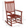 Wooden Rocking Chair Set, Outdoor Rocker Chairs w/ Curved Armrests, Slatted Seat for Garden, Porch, Patio, Supports Up to 352 lbs., Wine Red