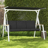 3-Person Patio Swing Chair, Outdoor Porch Swing with Adjustable Canopy & Removable Cushions for Garden, Backyard, Gray
