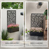 Metal Outdoor Privacy Screen with Raised Garden Bed, Privacy Panel and Planter Box, Wall-Mounted or Freestanding, Black