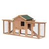80" Wooden Chicken Coop House, Backyard Hen Poultry Cage with Nesting Box, Double Run, Removable Tray and Asphalt Roof, Natural/Green