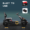 Kids Pedal Go Kart, Outdoor Ride on Toys with Adjustable Seat, Handling, Handbrake & 4 Non-Slip Wheels for Boys Girls, 5-12 Years Old, Black