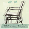 3 Piece Outdoor Glider Chair with Coffee Table Bistro Set, 2 Patio Rocking Swing Chairs with Sling Fabric, Glass Tabletop