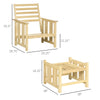 2-Piece Outdoor Patio Furniture Set, Wooden Lounge Chair Set, Armchair with Ottoman & Thick Cushions for Backyard, Porch, and Poolside