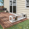59" Wooden Cat Tunnel Outdoor, Long Cat Run with Extendable Design & Weather Protection, Cat  Enclosure for Deck Patio Balcony, White
