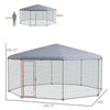 17.1 ft x 15.7 ft Large Chicken Run for 19-25 Chickens with Cover, Walk-In Chicken Run Chicken Pen Hen House for Outdoor, Silver