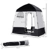 Pop Up Shower Tent w/ Two Rooms, Shower Bag, Floor and Carrying Bag, Portable Privacy Shelter, Instant Changing Room for 2 Person, Black