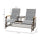 Outdoor 2-Person Glider Bench, Outside Swing Glider Chair Loveseat with Breathable Mesh, Table, Steel Frame