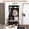 Coat Rack and Bench Hall Tree Organizer with 4 Hooks, 2 Drawers with Padded Seat Cushions for Entryway, Black