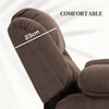 Overstuffed Power Lift Recliner Chair with Vibration Massage and Heat, Side Pockets, Pocket Spring for Comfort-Seeking Adults – Brown