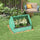 Raised Garden Bed, Outdoor Metal Planter Box with Small Greenhouse, Outdoor Planter Box with Cover, Green and Silver