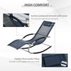 Zero Gravity Rocking Chair Outdoor Chaise Lounge Chair Recliner with Detachable Pillow & Durable Weather-Fighting Fabric for Pool, Navy Blue