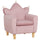 Kids Sofa, Single Lounger Armchair for Children with Strong Frame, Cute Pink Crown Throne for Relaxing, Watching TV, Studying