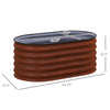 3.4 x 2 x 1.4ft Galvanized Raised Garden Bed Kit, Metal Planter Box with Safety Edging, Brown