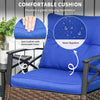 3 Piece Rocking Wicker Bistro Set, Outdoor Patio Furniture Set with 2 Porch Rocker Chairs, Cushions, 2-Tier Coffee Table for Garden