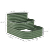 3-Tier Raised Garden Bed with Safety Edging, Open Bottom for Vegetables, Fruit, Herbs, Flowers, 62.25"x43"x32.25", Green