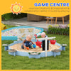 Wooden Sandbox for 3-7 Years, 85" x 85" x 25", Blue