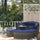 4-piece Outdoor Daybed with Canopy, Round Rattan Patio Furniture Set with Extending Tea Table, Cushions, Pillows