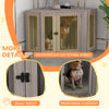 48" Corner Dog Crate Furniture, End Table Dog Kennel with Cushion for Medium-Sized Dog, Indoor Use, Dog Cage, Walnut