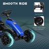Kids Pedal Go Kart w/ Swing Axle, Shock-Absorbing Wheels, Blue