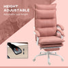 Heated Massage Office Chair with 6 Vibration Points, Heated Reclining Microfiber Computer Chair with Footrest, Armrest & Padding, Pink
