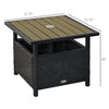 22" Steel PE Rattan Wicker Outdoor Patio Accent Table With Umbrella Insert Brown