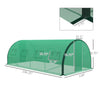 Tunnel Greenhouse Walk-in Plant Warm House with 2 Hinged Doors, 8 Mesh Windows, 19.7' x 10' x 6.6', Green