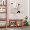 Wood Shoe Rack Bench 3-tier Acacia Wood with Shoe and Boot Storage Hallway Shoe Storage Bench Teak