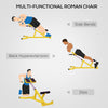 Roman Chair Back Extension Machine, Height Adjustable Hyperextension Benchwith Dip Bars, Multi-Functional for Back, Core, Arms