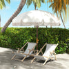 6.2' Beach Umbrella for Travel, Vent, Ruffles, Carry Bag, Portable Outdoor Umbrella for Garden, White