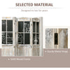 4-Panel Wood Room Divider with Chalkboard Panels, Rustic Folding Privacy Screens Room Divider, Partition Wall dividers for Rooms, Natural