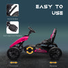 Kids Pedal Go Kart w/ Swing Axle, Shock-Absorbing Wheels, Pink