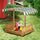 Wooden Kids Sandbox with Cover, Children Outdoor Sand Play Station with Foldable Bench Seats and Adjustable Canopy
