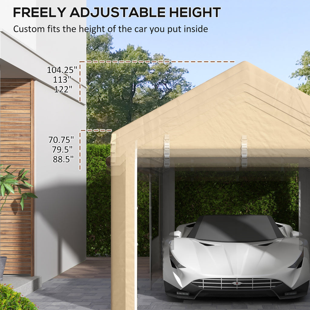 10 X 20 Carport Heavy Duty Portable Garage Height Adjustable With 10 x 20 carport heavy duty portable garage height adjustable with