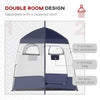 Pop Up Shower Tent w/ Two Rooms, Shower Bag, Floor and Carrying Bag, Portable Privacy Shelter, Instant Changing Room for 2 Person, Blue