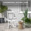 Porch Rocker Chair, 350 lbs. Wooden Outdoor Rocking Chair with High Back for Garden, Patio, Balcony, White