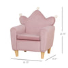 Kids Sofa, Single Lounger Armchair for Children with Strong Frame, Cute Pink Crown Throne for Relaxing, Watching TV, Studying