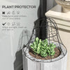 6 Pack Garden Cloches for Plants, 16" x 13" Metal Crop Cage, Plant Cages to Keep Animals Out, Black