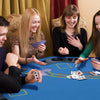 47" Folding Octagon Poker Table Blackjack Poker Game with Cup Holders, Blue