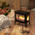 24" Free Standing Electric Fireplace Heater, Space Heater w/ Realistic Flame, Adjustable Temperature & Overheat Protection, 1000W/1500W, Black