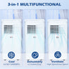 8,000 BTU Portable Air Conditioner Home AC Unit with Dehumidifier & Fan Mode, with Remote,Cools 161Sq Ft, 24H Timer, Black