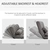 Convertible Bed Chair, Folding Floor Sofa Chair with Adjustable Backrest and Headrest, Dark Gray