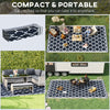Reversible Outdoor RV Rug, 9' x 18' Patio Floor Mat, Plastic Straw Rug for Backyard, Deck, Picnic, Beach, Camping, Blue & White
