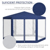 13' x 11' Hexagon Outdoor Party Tent Sun Shelter Canopy with Protective Mesh Screen Walls, Blue