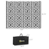 Reversible Outdoor Rug Carpet RV Camping Rugs with Carry Bag, 8' x 10', Black & White Chain