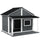 Outdoor Dog House Cabin Style  for Medium/Large Dogs, Wooden Raised Pet Kennel with Asphalt Roof,Loading 53 lbs., Gray