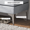 48 Inches Upholstered Bedroom Bench, Modern End of Bed Bench with Double Layer Seat Cushions and Steel Legs, Light Gray